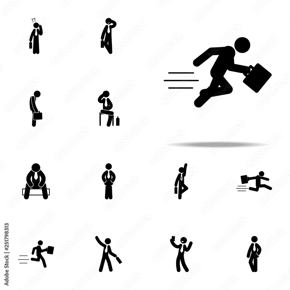 businessman, dashing, fast, running icon. Businessmen icons universal set for web and mobile businessman, dashing, fast, running icon. Businessmen icons universal set for web and mobile