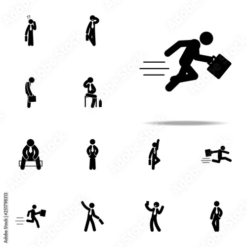 businessman, dashing, fast, running icon. Businessmen icons universal set for web and mobile