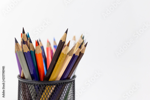 color pencils isolated on white background