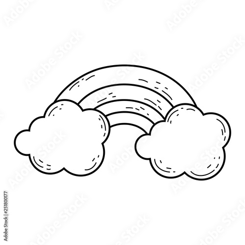 cute rainbow with clouds