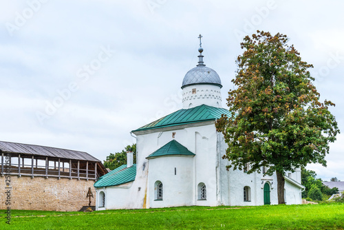 Ancient orthodox church of St. Nicholas in the Izborsk fortress. Izborsk, Pskov region, Russia photo