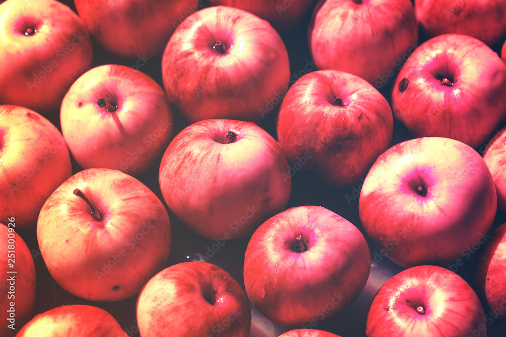 Many red and yellow apples, colorful background Many red and yellow apples, colorful background