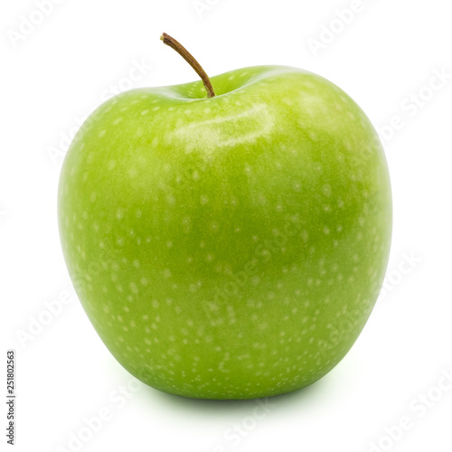 green apple isolated on white background with clipping path.