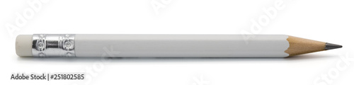 Fotografie white pencil isolated on white background with clipping path.