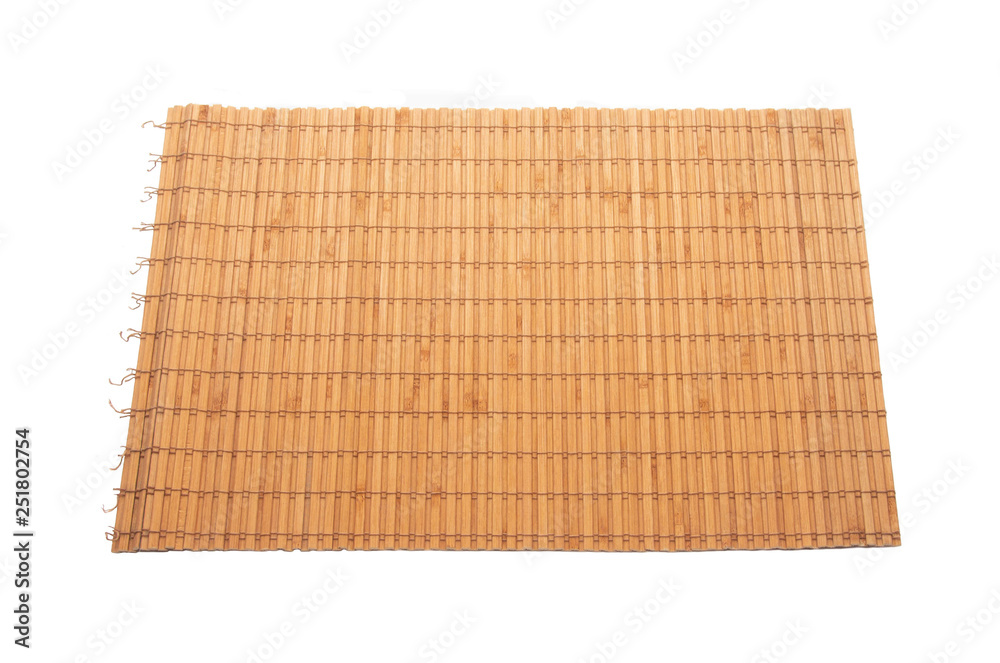 bamboo napkin on white isolated background