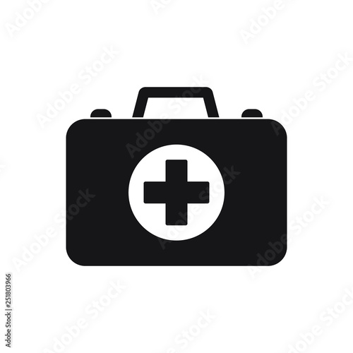 Medicine briefcase icon. First aid box icon