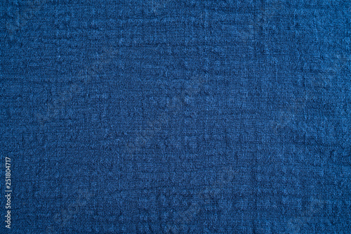 Blue washed linen cotton fabric texture background material