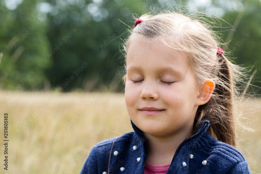 Girl with eyes closed Girl with eyes closed
