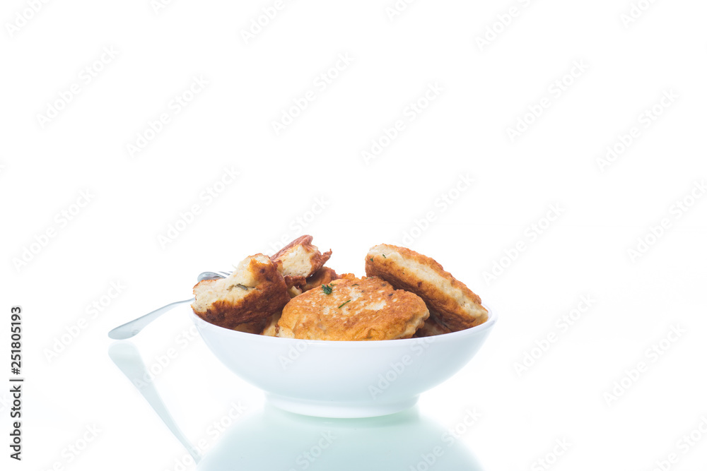 fried chicken cutlets in a white bowl fried chicken cutlets in a white bowl