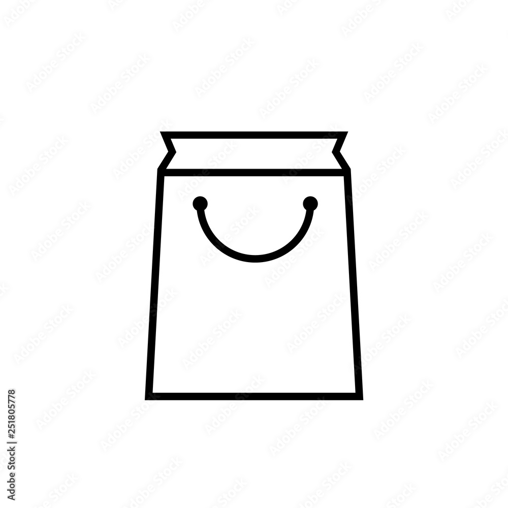 Shopping bag line icon, logo isolated on white background Shopping bag line icon, logo isolated on white background
