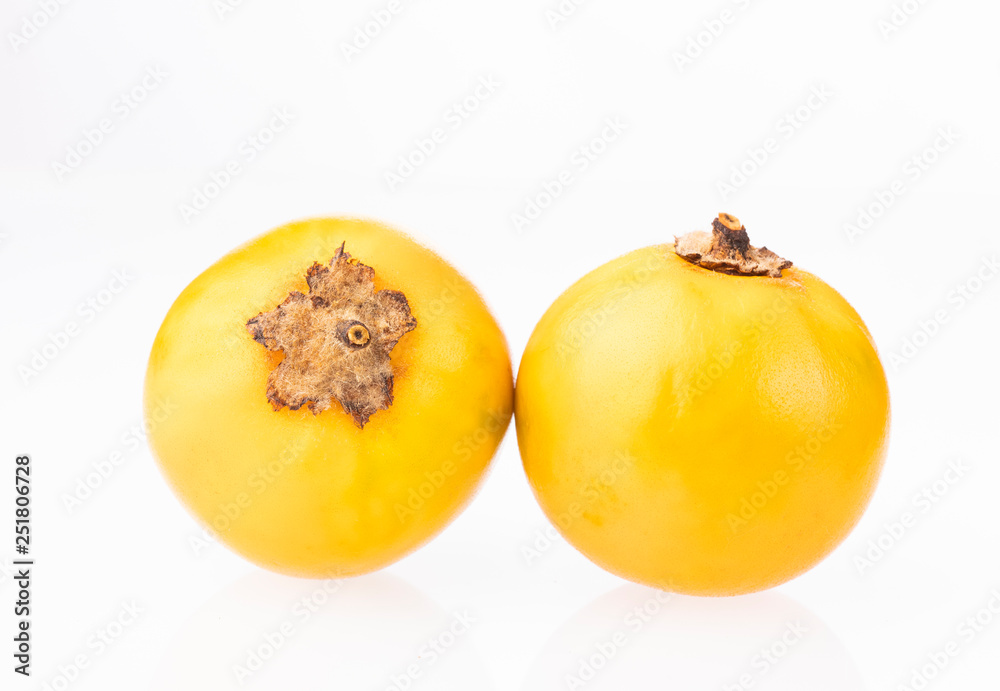Typical Colombian tropical exotic fruit called lulo (Solanum quitoense)
