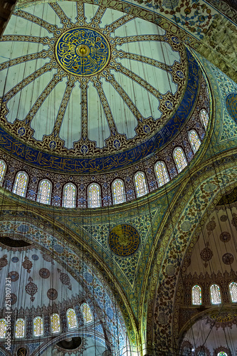 Late Classical Ottoman Turkey ceramic tile with colorful patchwork