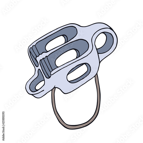 Climbing belay device isolated vector big