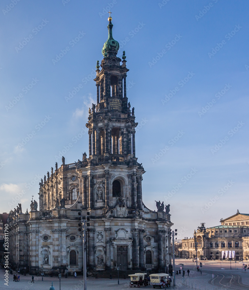 Hofkirche - Catholic court church. Dresden Catholic Diocese Cathedral in Dresden, Germany