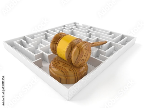 Obraz na płótnie Gavel with maze