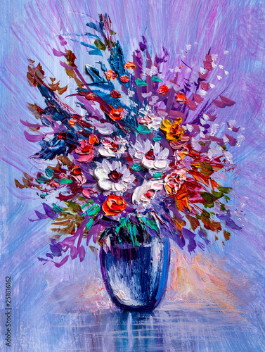 Bouquet of wild flowers. Impressionist style.