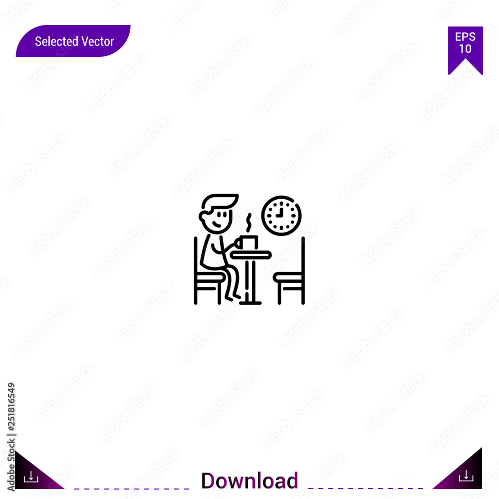 Outline waiting icon isolated on white background. Line pictogram. Graphic design, mobile application. Editable stroke. EPS10 format vector illustration Outline waiting icon isolated on white background. Line pictogram. Graphic design, mobile application. Editable stroke. EPS10 format vector illustration