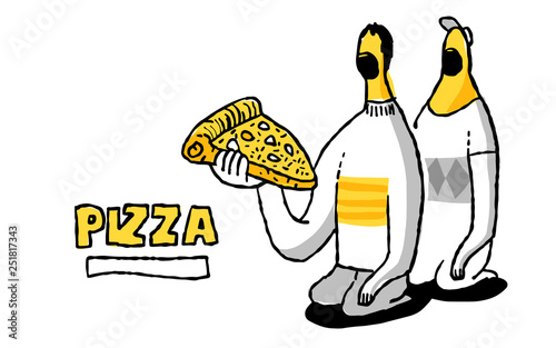 Pizza time. yellow and black vector