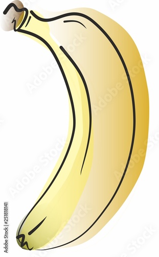 banana on white background