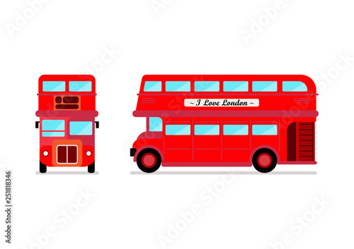 London city bus Front and Side view