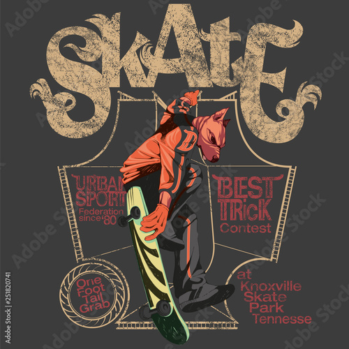 Skateboarding pit bull