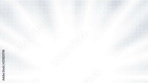 Halftone gradient sun rays pattern. Abstract halftone vector dots background. Monochrome dots pattern. Pop Art, Comic small dots. Star rays halftone poster. Shine, explosion. Light gray, sunrise rays