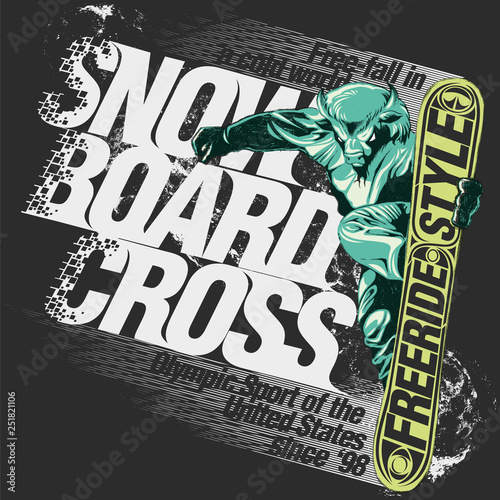 Bison freeride snowboarder