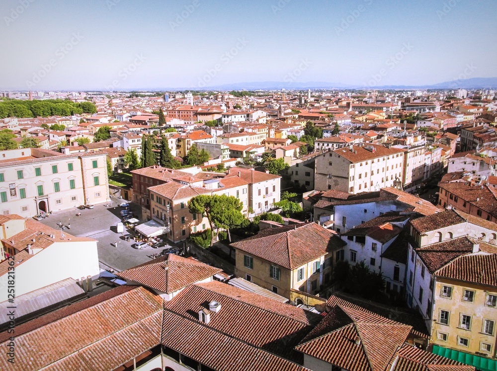 The top view of cityscape, Pisa, Italy