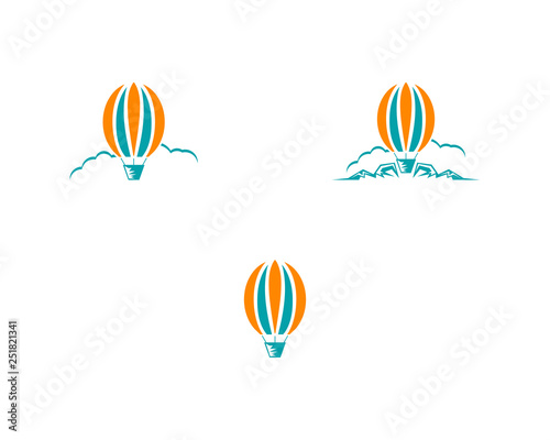 Set of Air Balloon Logo Template