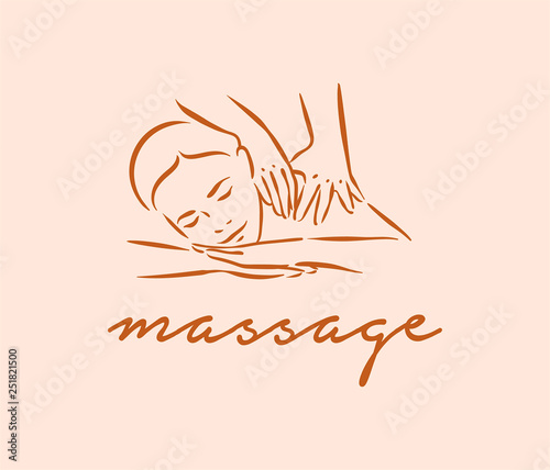 Vector illustration concept of Massage body relax symbol icon 