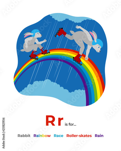 Illustration of letter R for English alphabet