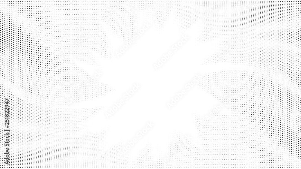 Halftone gradient sun rays pattern. Abstract halftone dots background. Monochrome dots pattern. Pop Art, Comic small dots. Star rays halftone poster. Shine, explosion. Wave space, rays twisted vector Halftone gradient sun rays pattern. Abstract halftone dots background. Monochrome dots pattern. Pop Art, Comic small dots. Star rays halftone poster. Shine, explosion. Wave space, rays twisted vector