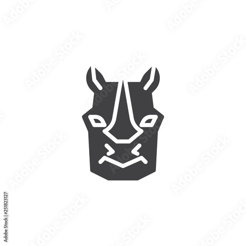 Rhino head vector icon. filled flat sign for mobile concept and web design. Rhinoceros animal glyph icon. Wild animals symbol, logo illustration. Pixel perfect vector graphics
