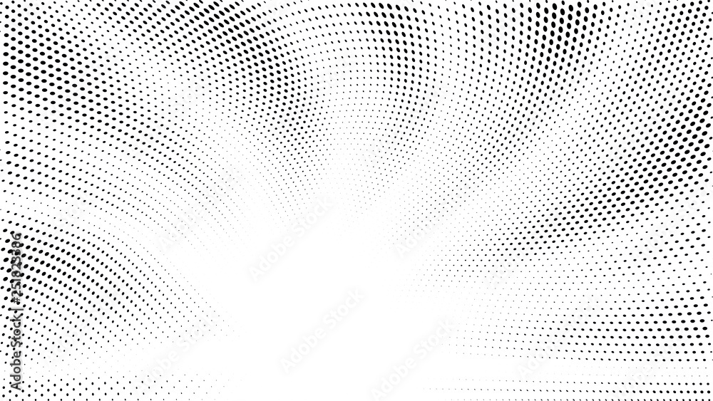 Halftone gradient sun rays pattern. Abstract halftone dots background. Monochrome dots pattern. Pop Art, Comic small dots. Star rays halftone poster. Shine, explosion. Wave space, rays twisted vector Halftone gradient sun rays pattern. Abstract halftone dots background. Monochrome dots pattern. Pop Art, Comic small dots. Star rays halftone poster. Shine, explosion. Wave space, rays twisted vector