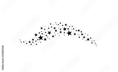 Falling star. Cloud of stars isolated on white background. Vector illustration