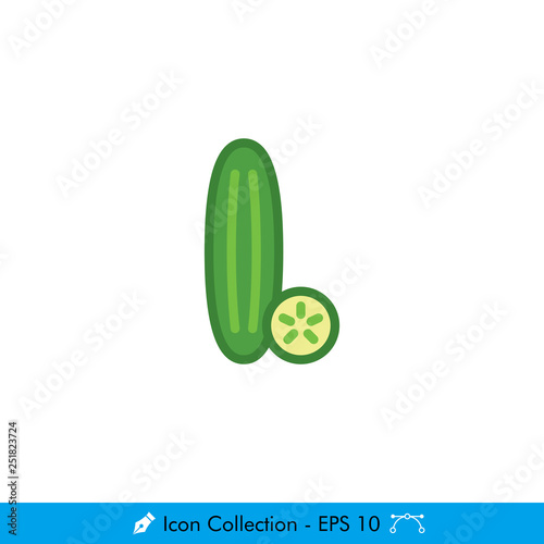 Cucumber Icon / Vector - In Color Design