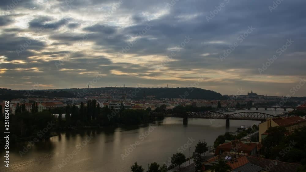 Prague twilight timelapse 4K Prague twilight timelapse 4K