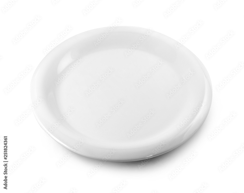 empty plate isolate on white background empty plate isolate on white background