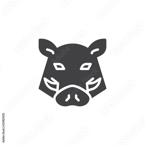 Boar head vector icon. filled flat sign for mobile concept and web design. boar animal glyph icon. Symbol, logo illustration. Pixel perfect vector graphics