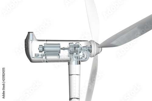 3d rendering illustration of wind turbine