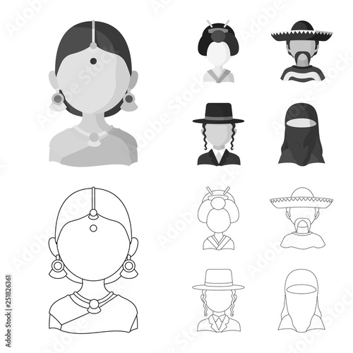 Isolated object of imitator and resident logo. Collection of imitator and culture stock vector illustration.