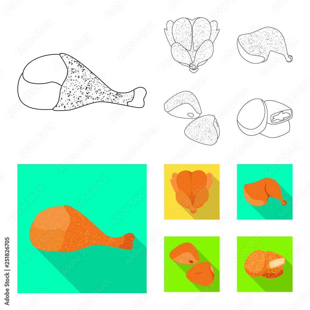 Isolated object of product and poultry icon. Collection of product and agriculture stock vector illustration. Isolated object of product and poultry icon. Collection of product and agriculture stock vector illustration.