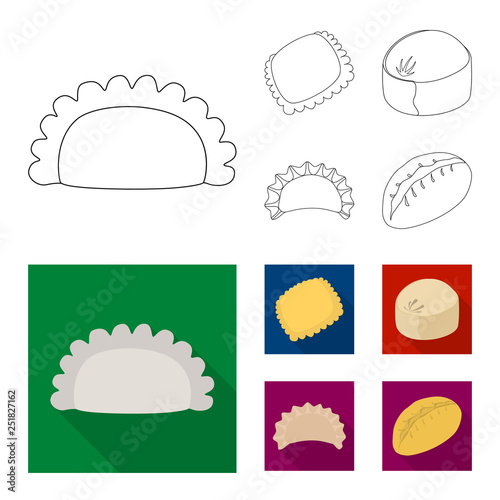 Vector design of products  and cooking logo. Set of products  and appetizer stock vector illustration.