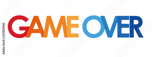 game over text in white background