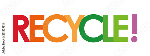 recycle text in white background