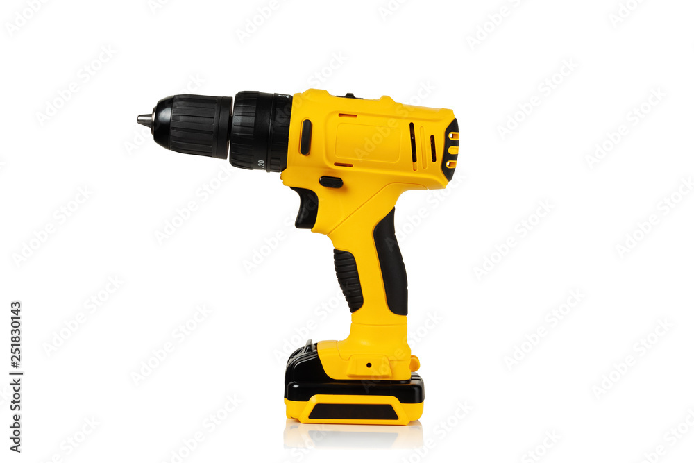 cordless drill screwdriver on white background