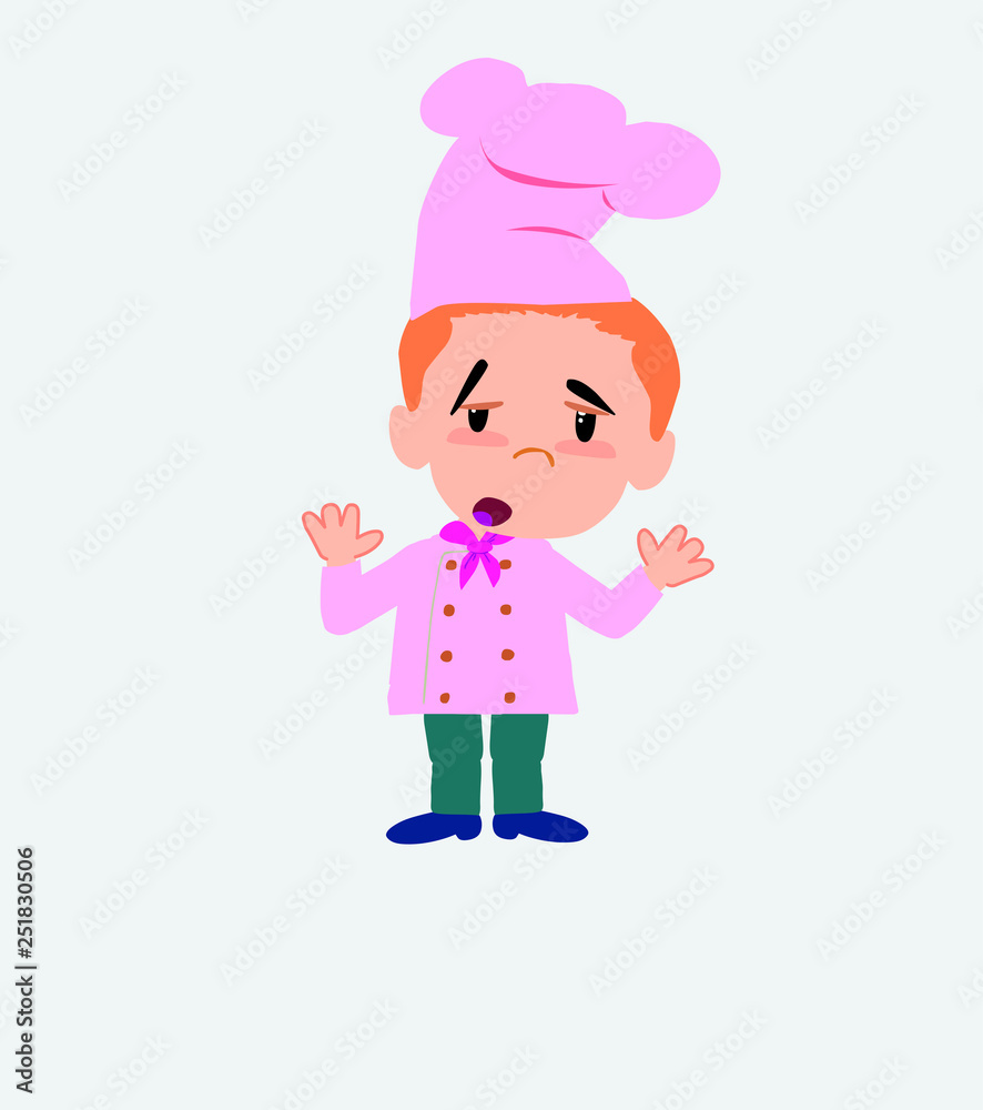 Chef makes a gesture of tired resignation. Chef makes a gesture of tired resignation.