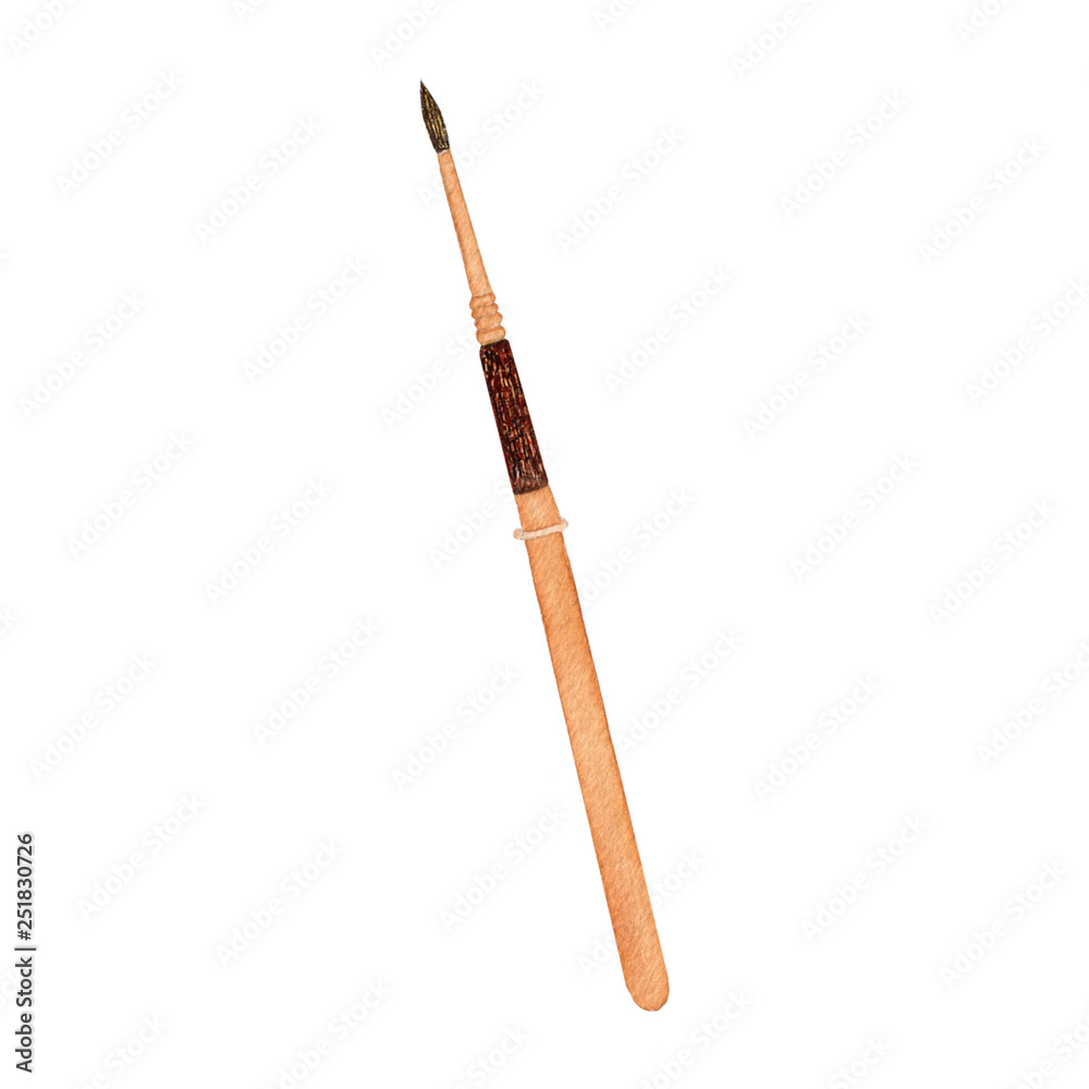 tool of urban sketching.watercolor brush isolated on white background . Hand painted Watercolor illustrations. tool of urban sketching.watercolor brush isolated on white background . Hand painted Watercolor illustrations.