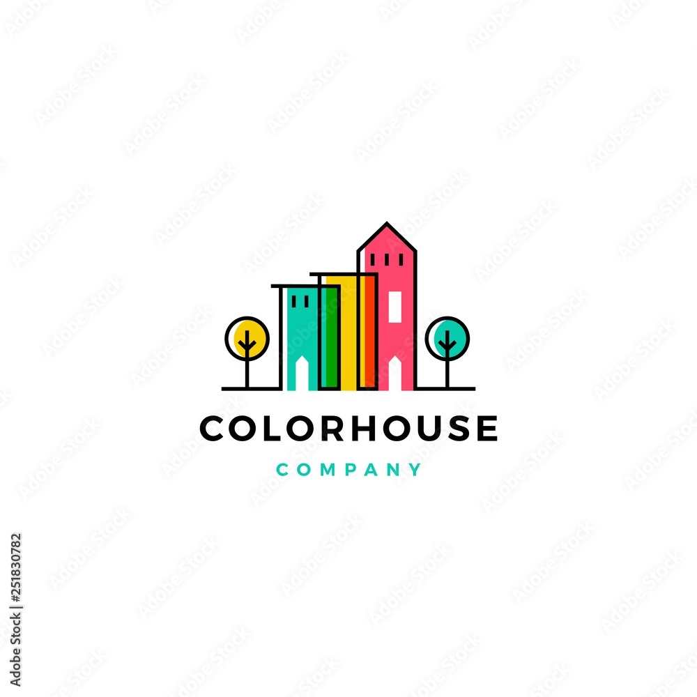 colorful house home logo vector illustration Stock Vector | Adobe Stock