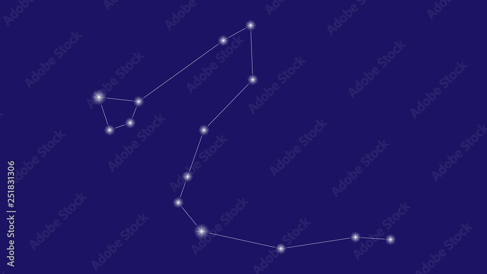 Draco constellation vector design